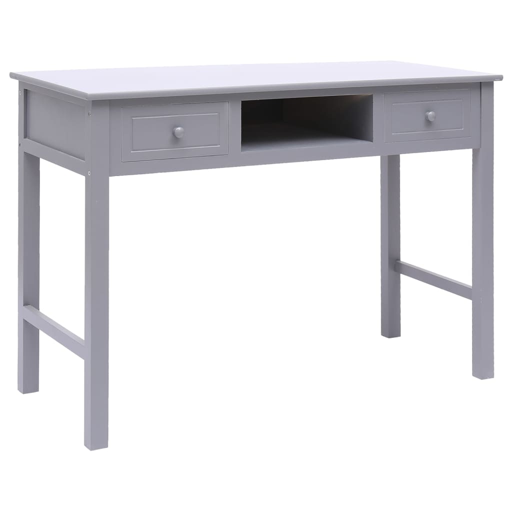 skrivebord 108x45x76 cm massivt kejsertræ grå
