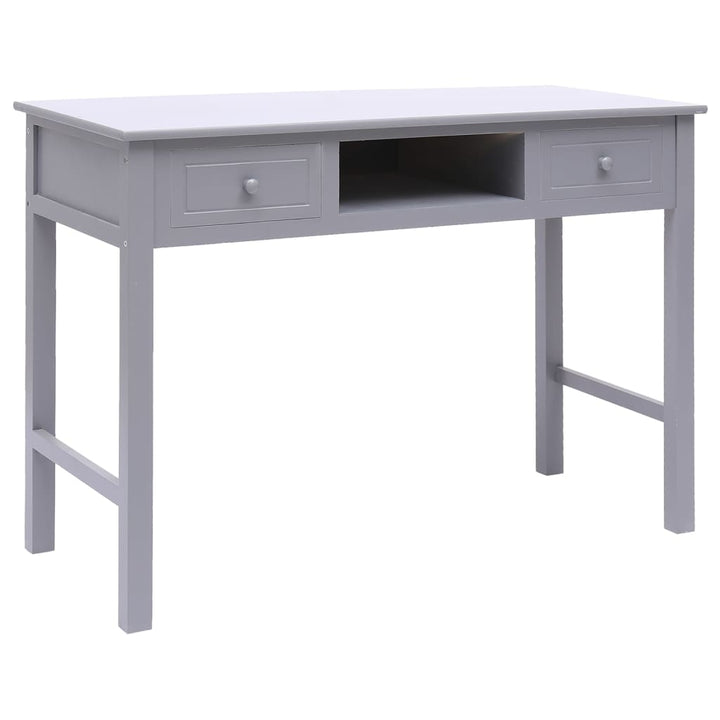 skrivebord 108x45x76 cm massivt kejsertræ grå