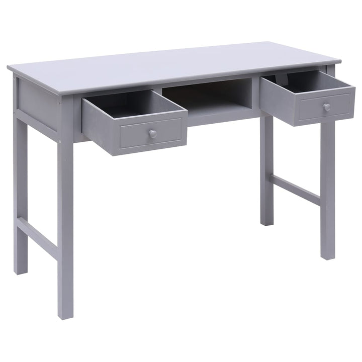 skrivebord 108x45x76 cm massivt kejsertræ grå