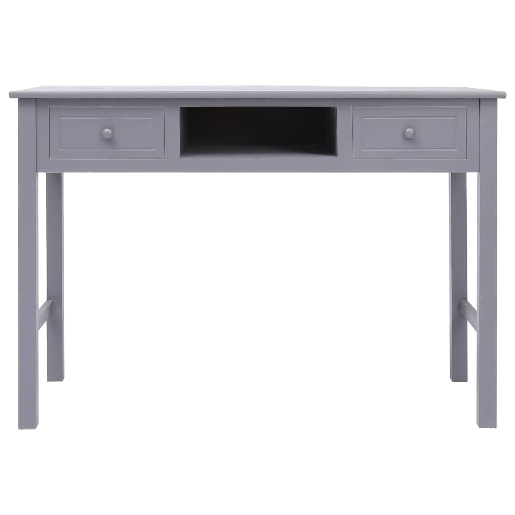 skrivebord 108x45x76 cm massivt kejsertræ grå