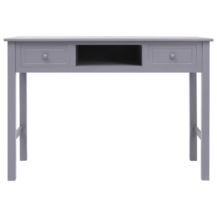 skrivebord 108x45x76 cm massivt kejsertræ grå