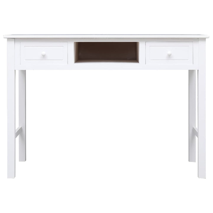 skrivebord 108x45x76 cm massivt kejsertræ hvid