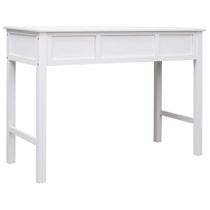 skrivebord 108x45x76 cm massivt kejsertræ hvid