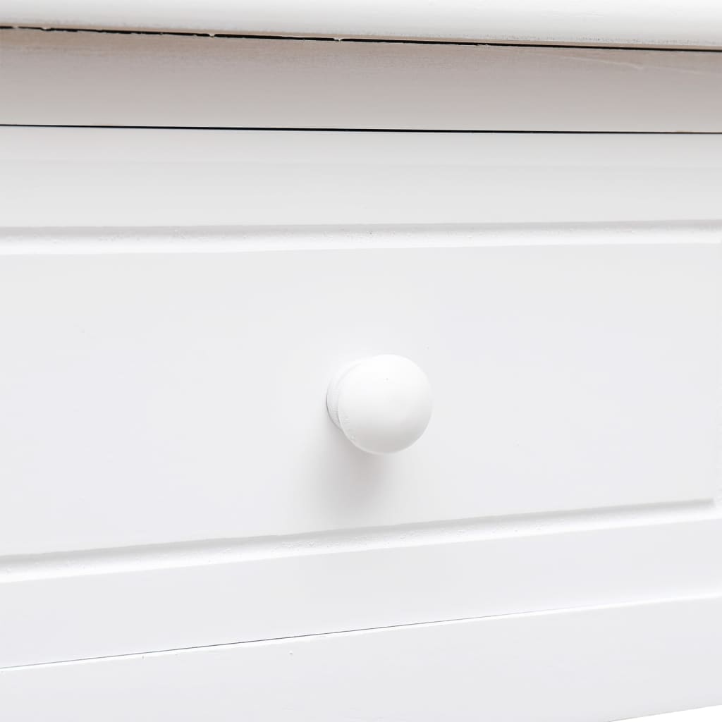skrivebord 108x45x76 cm massivt kejsertræ hvid