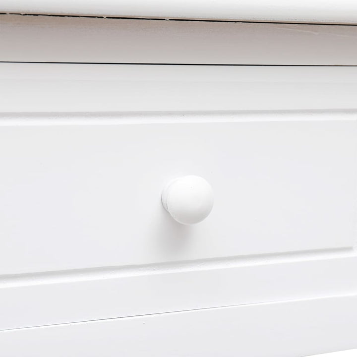skrivebord 108x45x76 cm massivt kejsertræ hvid