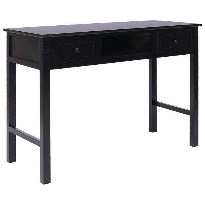 skrivebord 108x45x76 cm massivt kejsertræ sort