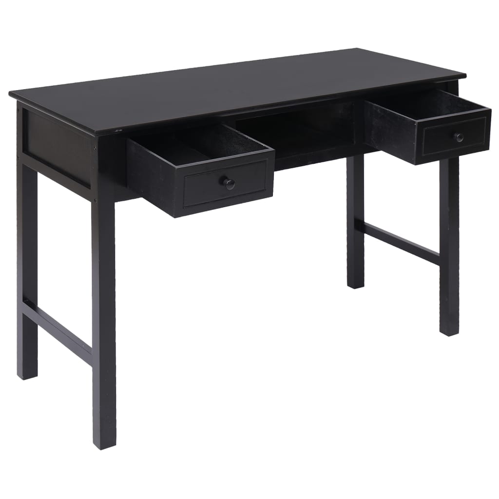 skrivebord 108x45x76 cm massivt kejsertræ sort