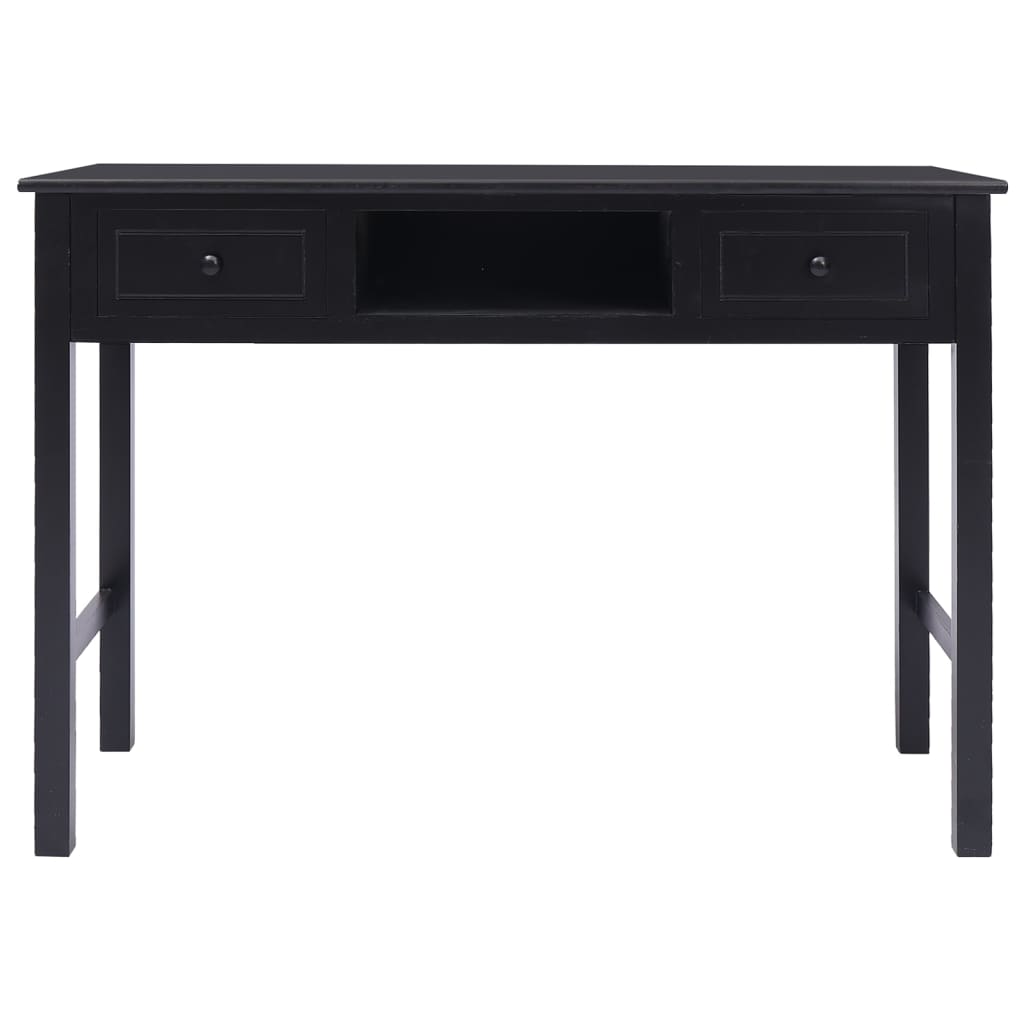 skrivebord 108x45x76 cm massivt kejsertræ sort