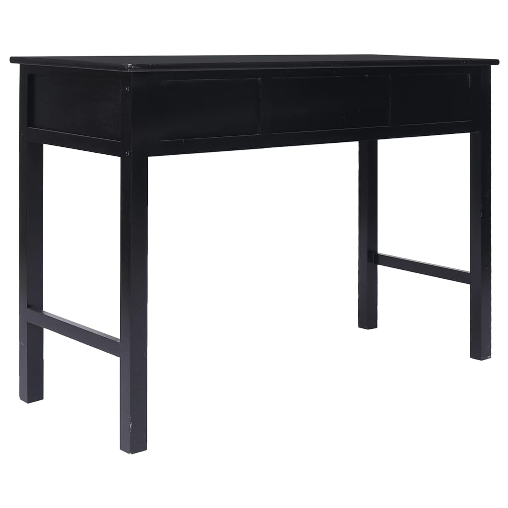 skrivebord 108x45x76 cm massivt kejsertræ sort
