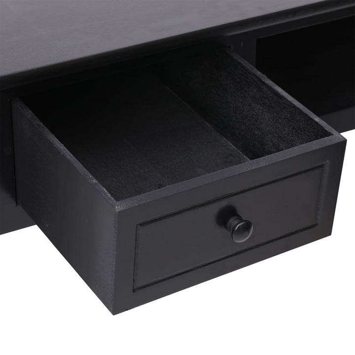 skrivebord 108x45x76 cm massivt kejsertræ sort