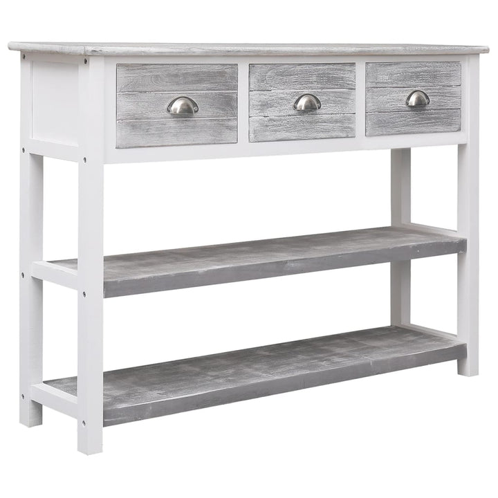 skænk 108x30x76 cm massivt kejsertræ antikgrå