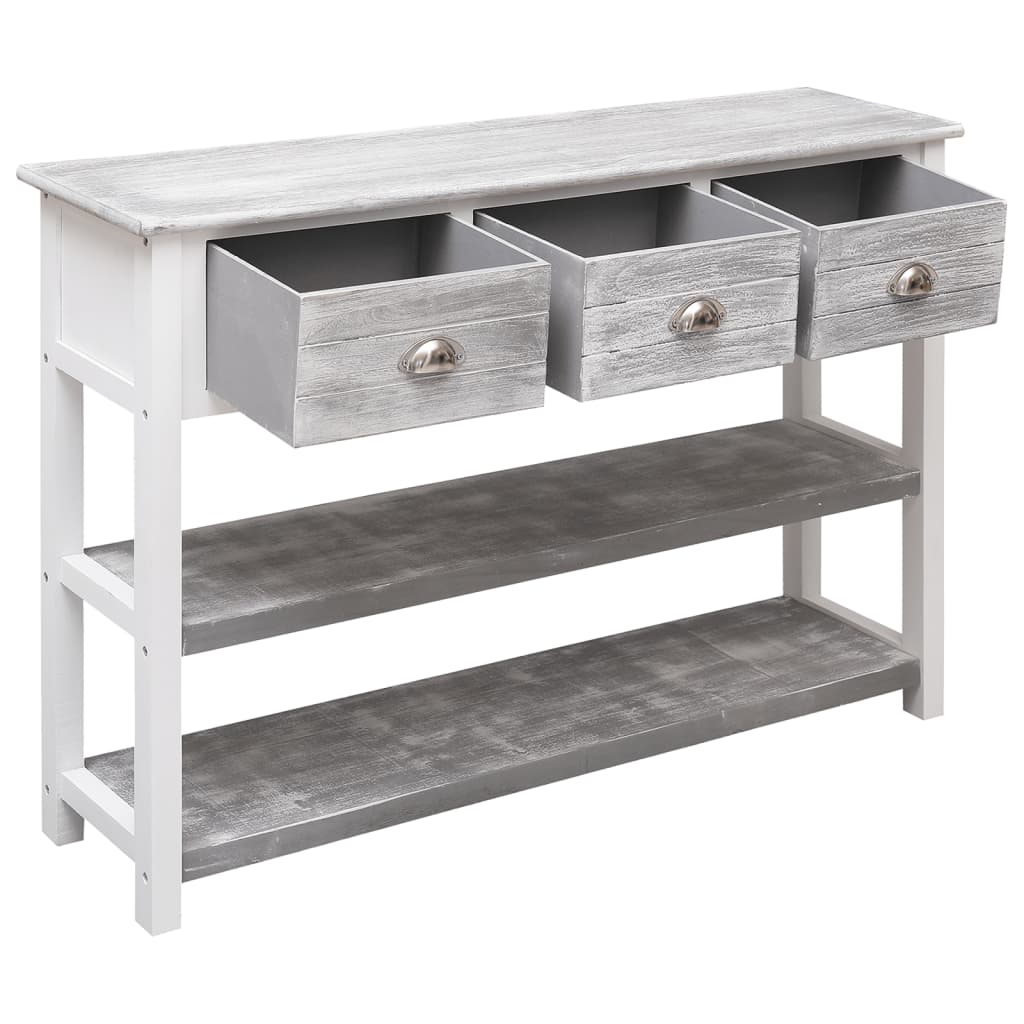 skænk 108x30x76 cm massivt kejsertræ antikgrå