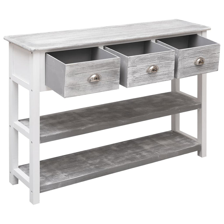 skænk 108x30x76 cm massivt kejsertræ antikgrå