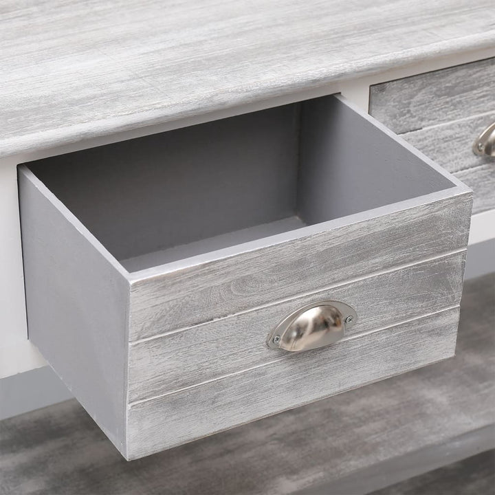 skænk 108x30x76 cm massivt kejsertræ antikgrå