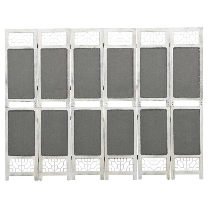 6-panels rumdeler 210x165 cm stof grå