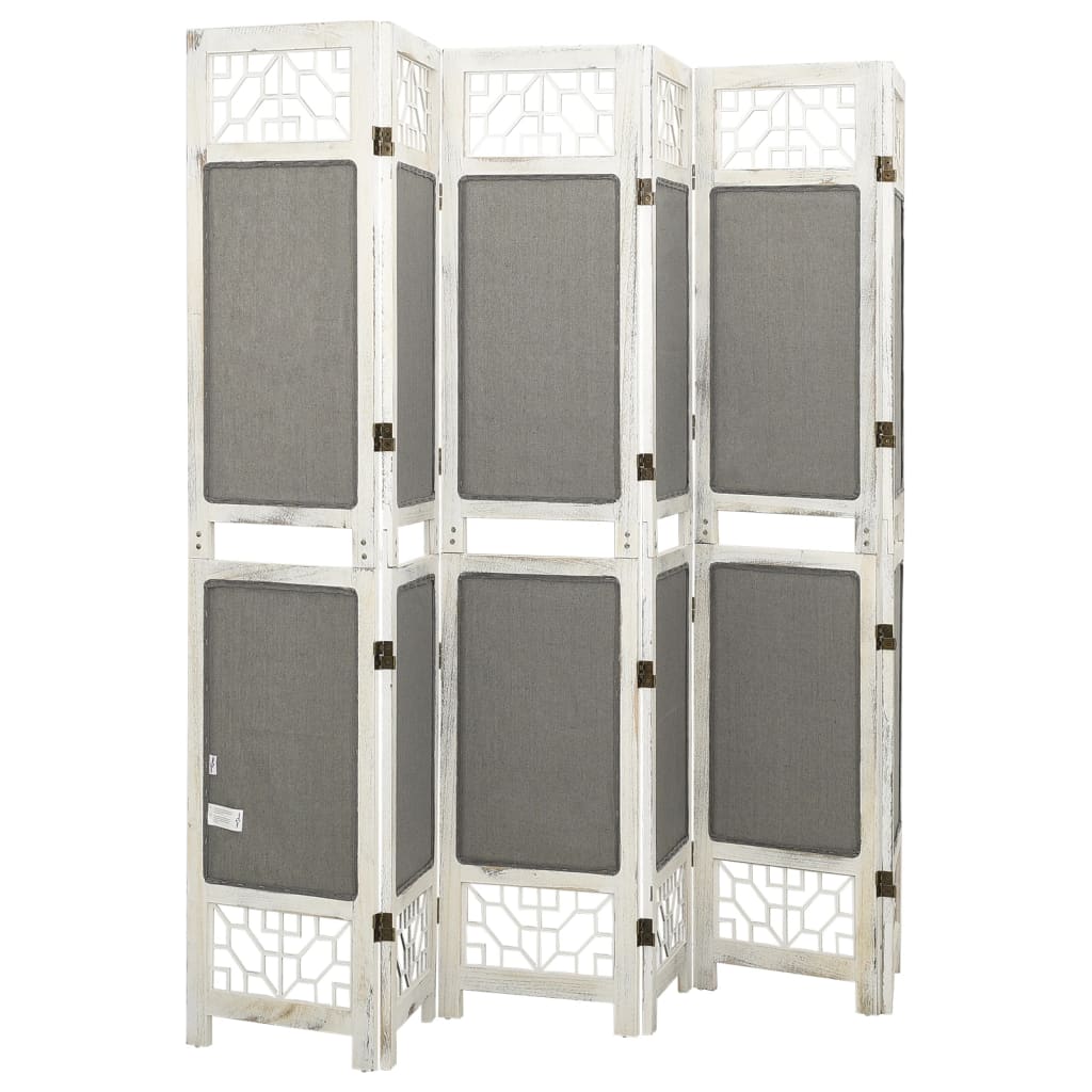 6-panels rumdeler 210x165 cm stof grå