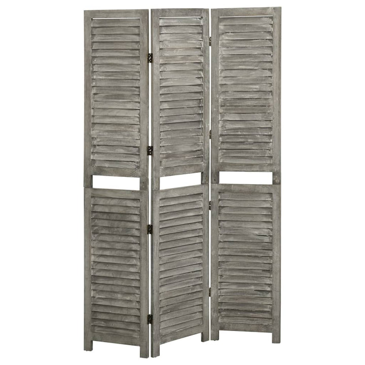 3-panels rumdeler 106,5x166 cm massivt træ grå