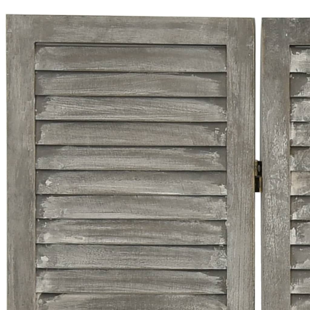 3-panels rumdeler 106,5x166 cm massivt træ grå