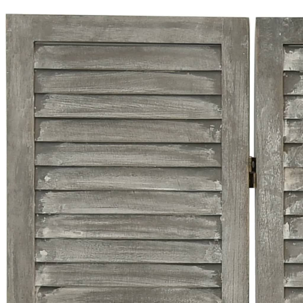 4-panels rumdeler 143x166 cm massivt træ grå
