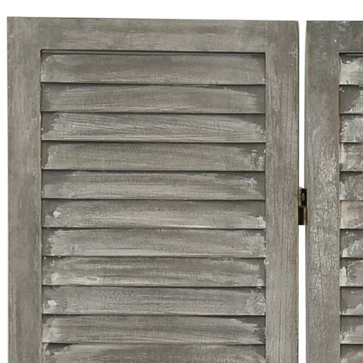 4-panels rumdeler 143x166 cm massivt træ grå