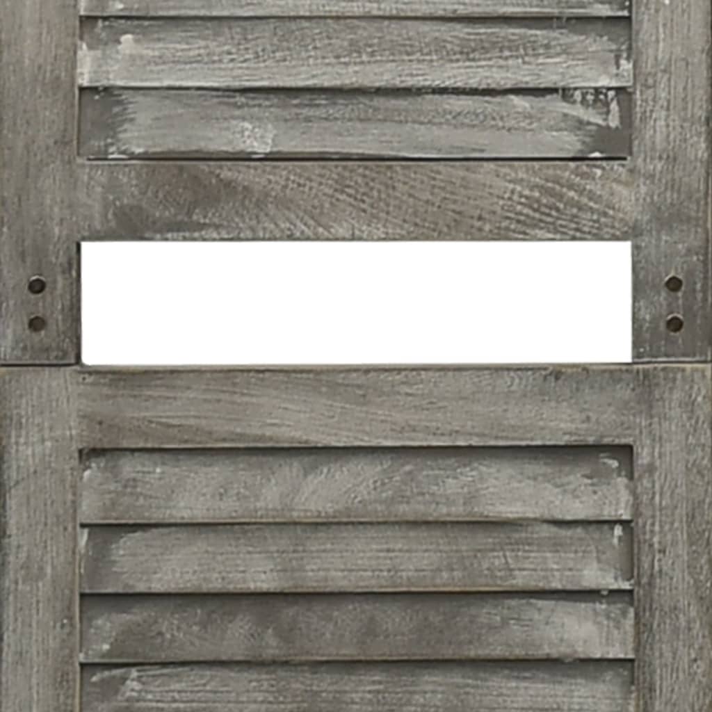 4-panels rumdeler 143x166 cm massivt træ grå