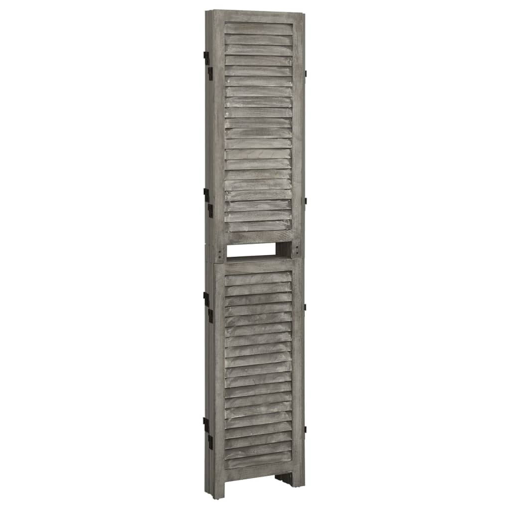 5-panels rumdeler 179x166 cm massivt træ grå