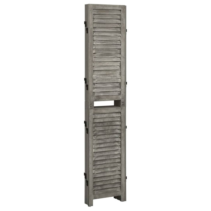 5-panels rumdeler 179x166 cm massivt træ grå
