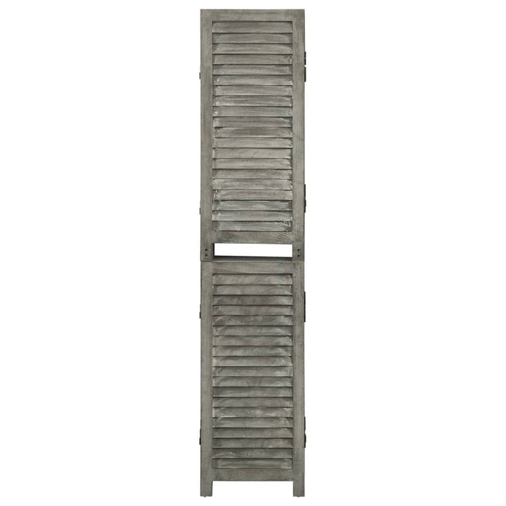 6-panels rumdeler 214x166 cm massivt træ grå