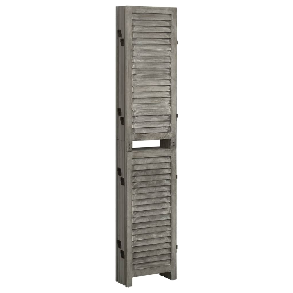 6-panels rumdeler 214x166 cm massivt træ grå