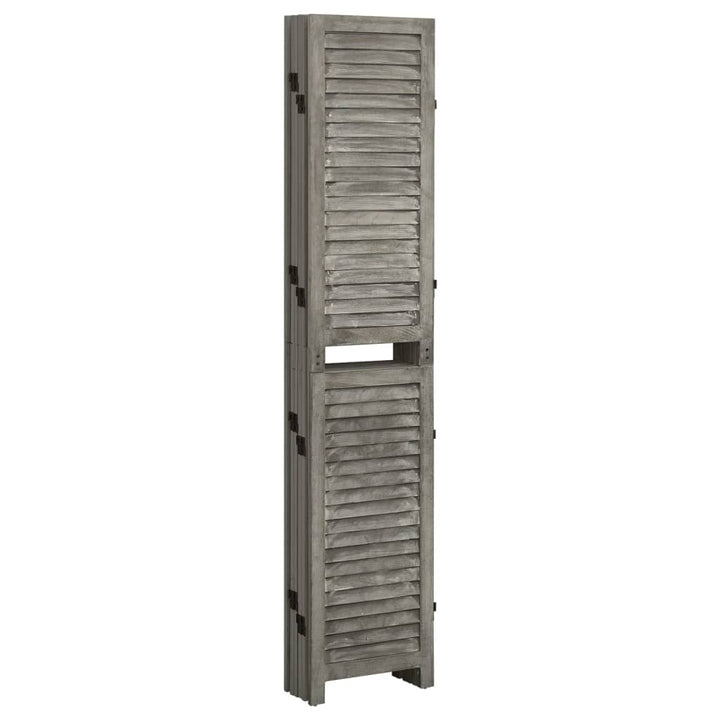 6-panels rumdeler 214x166 cm massivt træ grå