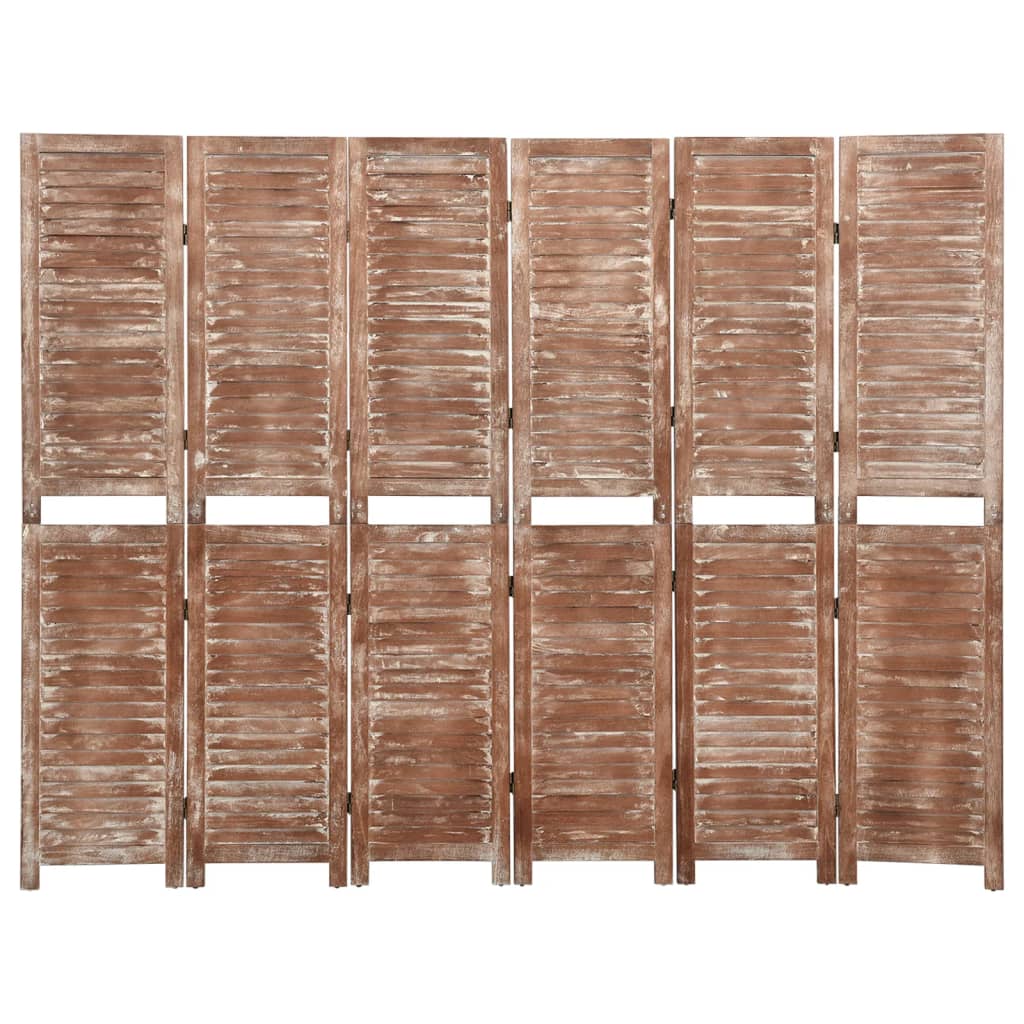 6-panels rumdeler 210x165 cm massivt kejsertræ