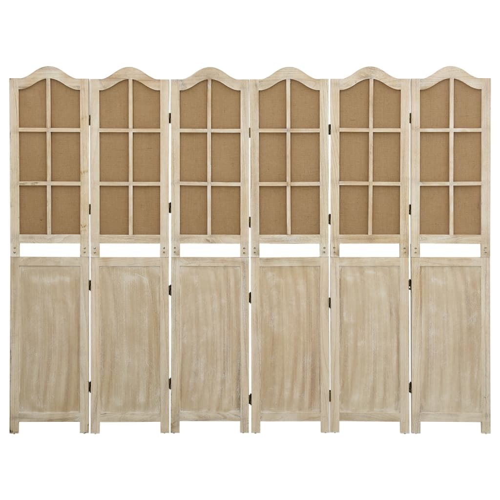 6-panels rumdeler 214x165 cm stof brun