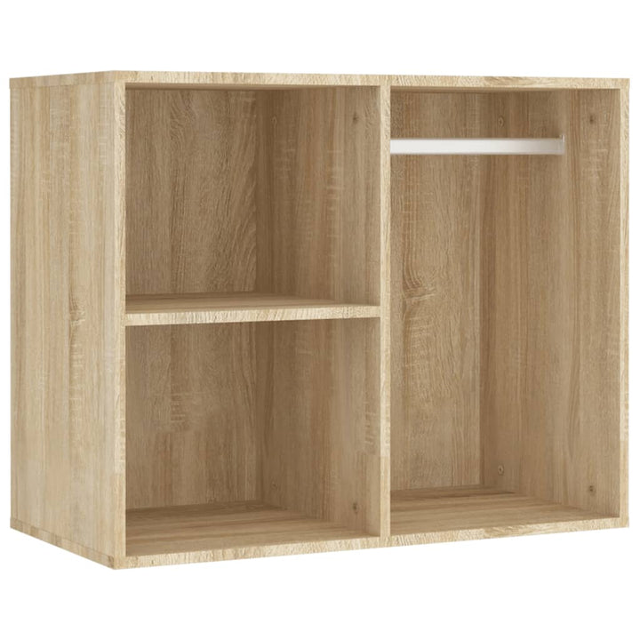 makeupbord med LED-lys og 2 skabe konstrueret træ sonoma-eg