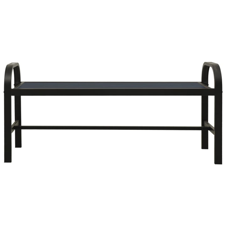 havebænk 124,5 cm stål og WPC sort