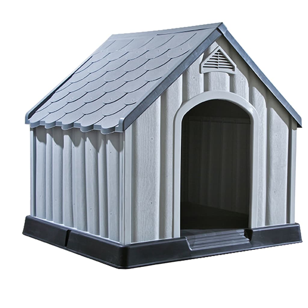 hundehus 92x87x91 cm plastik grå