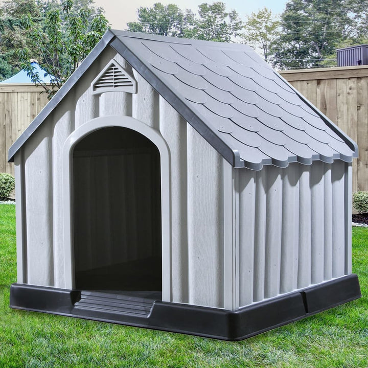 hundehus 92x87x91 cm plastik grå