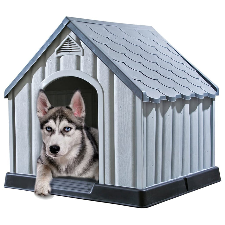 hundehus 92x87x91 cm plastik grå