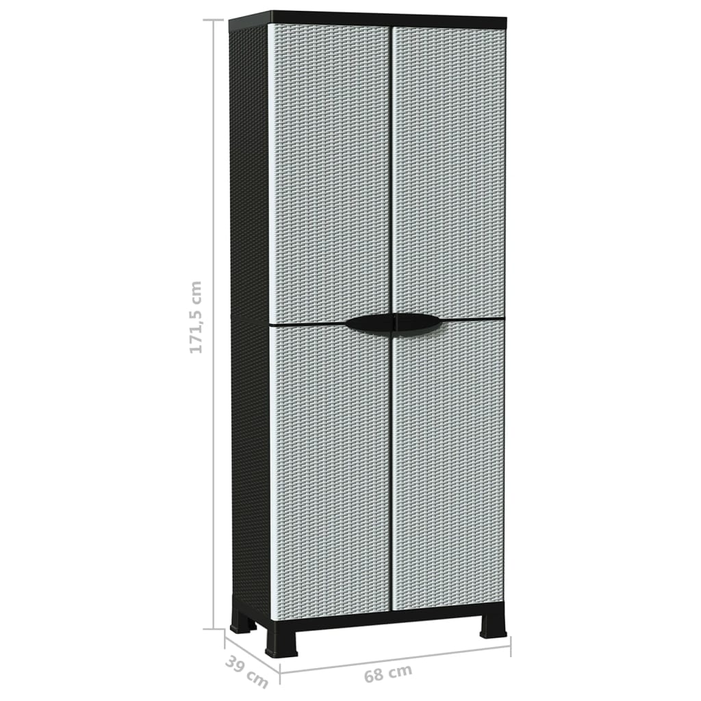 plastskab 68x39x171,5 cm rattandesign plastik