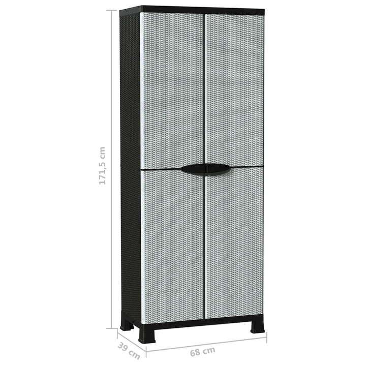 plastskab 68x39x171,5 cm rattandesign plastik