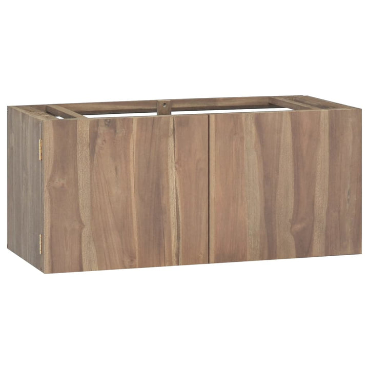 væghængt badeværelsesskab 90x39x40 cm massivt teaktræ
