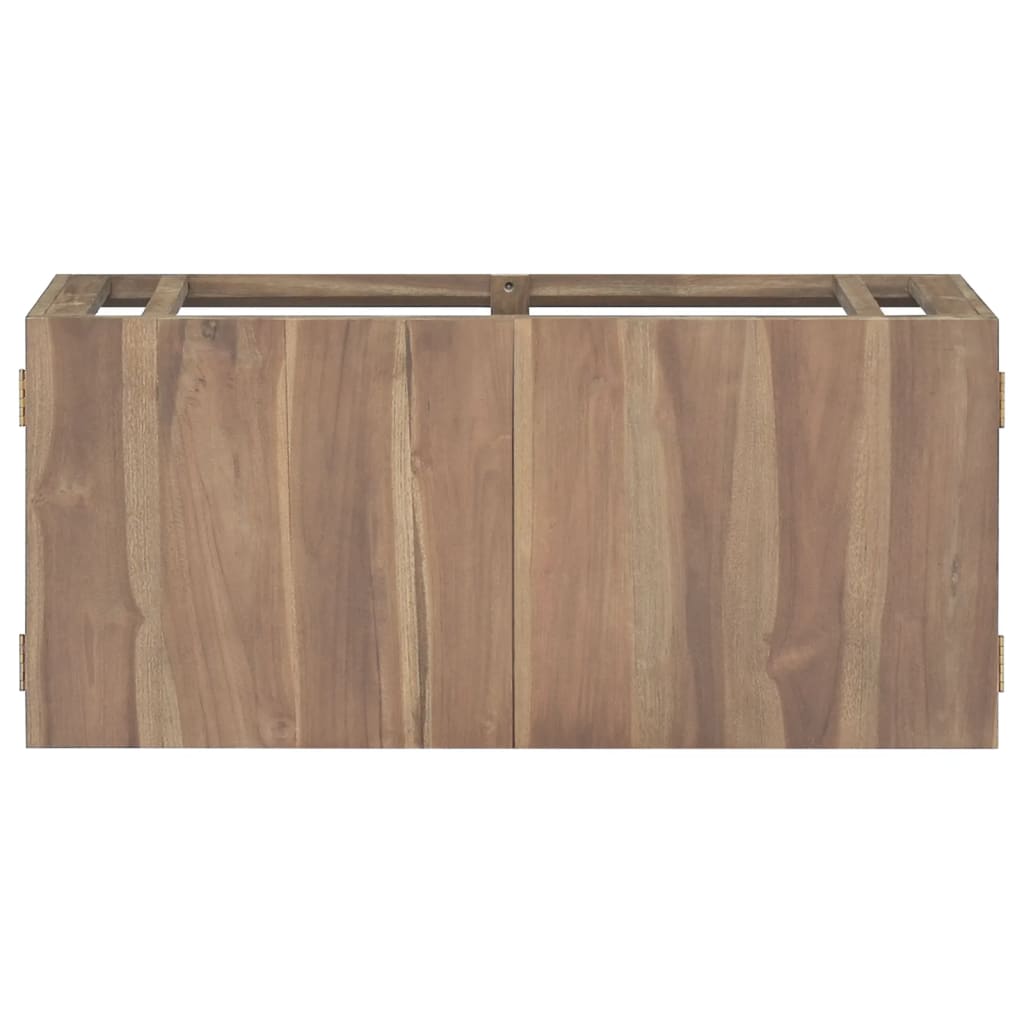 væghængt badeværelsesskab 90x39x40 cm massivt teaktræ