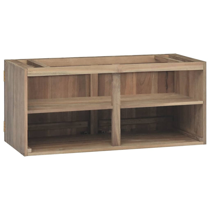væghængt badeværelsesskab 90x39x40 cm massivt teaktræ