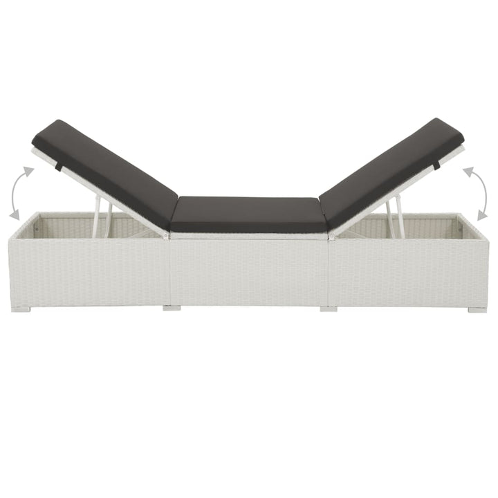 liggestol med sort hynde polyrattan hvid