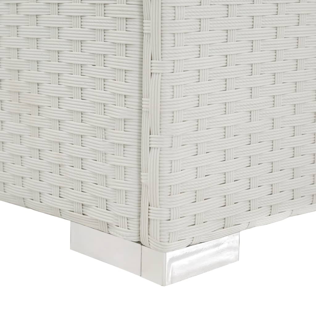 liggestol med sort hynde polyrattan hvid