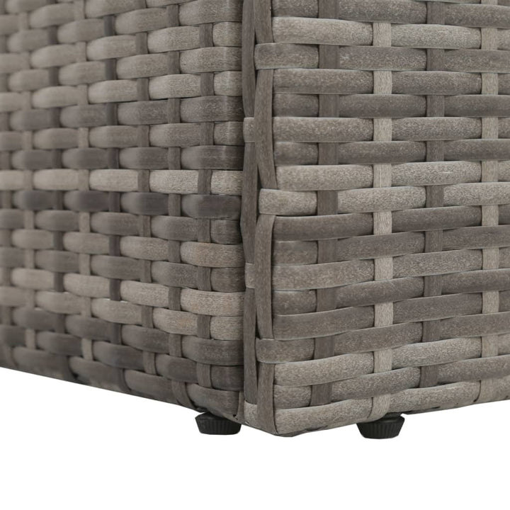 loungeseng med hynde og puder polyrattan grå
