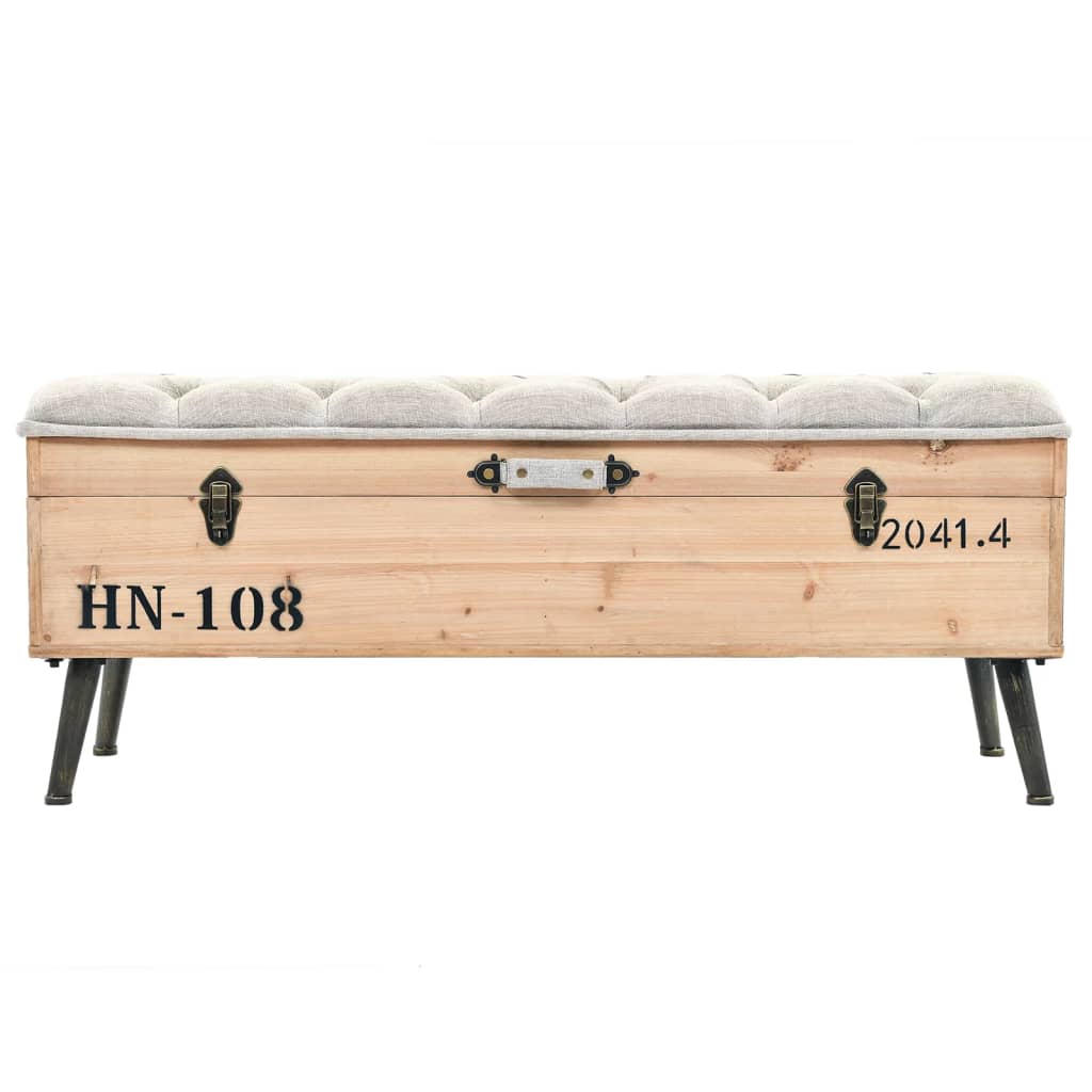 opbevaringsbænk 110 cm massivt grantræ