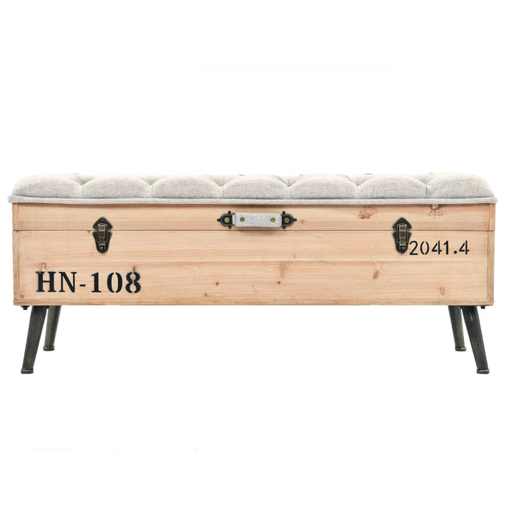 opbevaringsbænk 110 cm massivt grantræ
