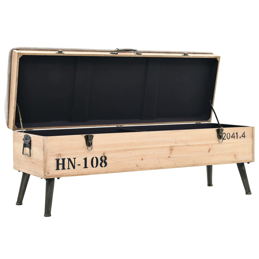 opbevaringsbænk 110 cm massivt grantræ