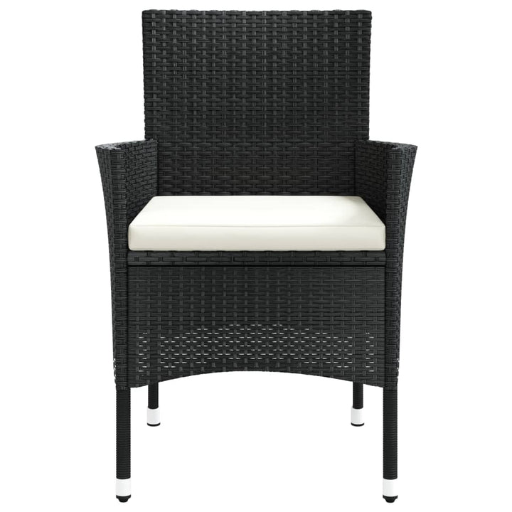 havestole med hynder 4 stk. polyrattan sort