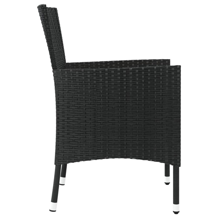 havestole med hynder 4 stk. polyrattan sort